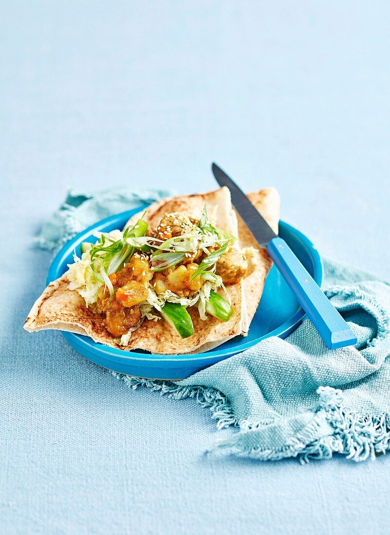 Curry Wrap with Asian Slaw