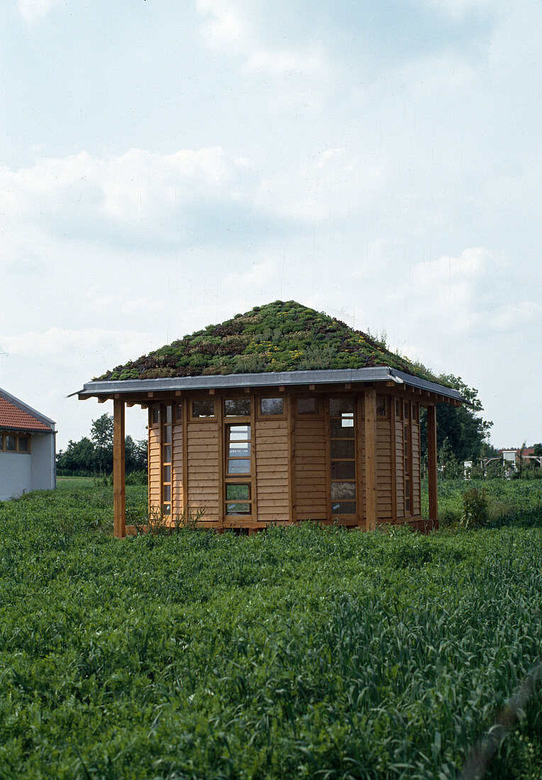 Pavillon mit begrüntem Dach