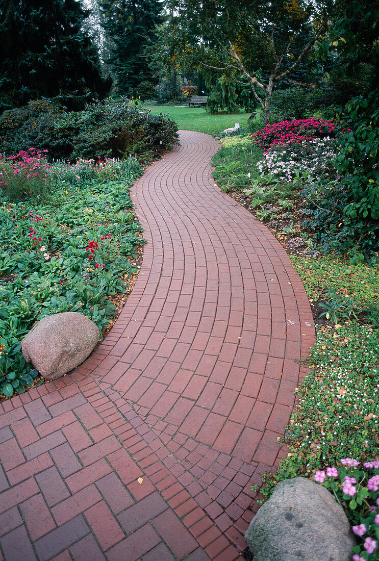 Path made of clay bricks