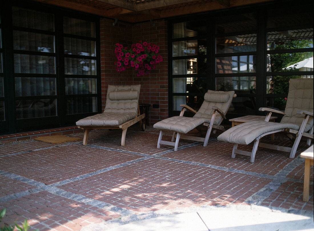 Terrace made of clinker bricks