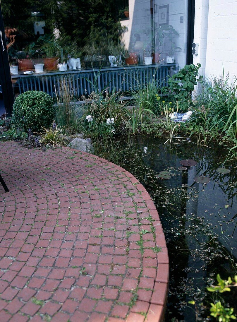 Terrace with adjoining pond