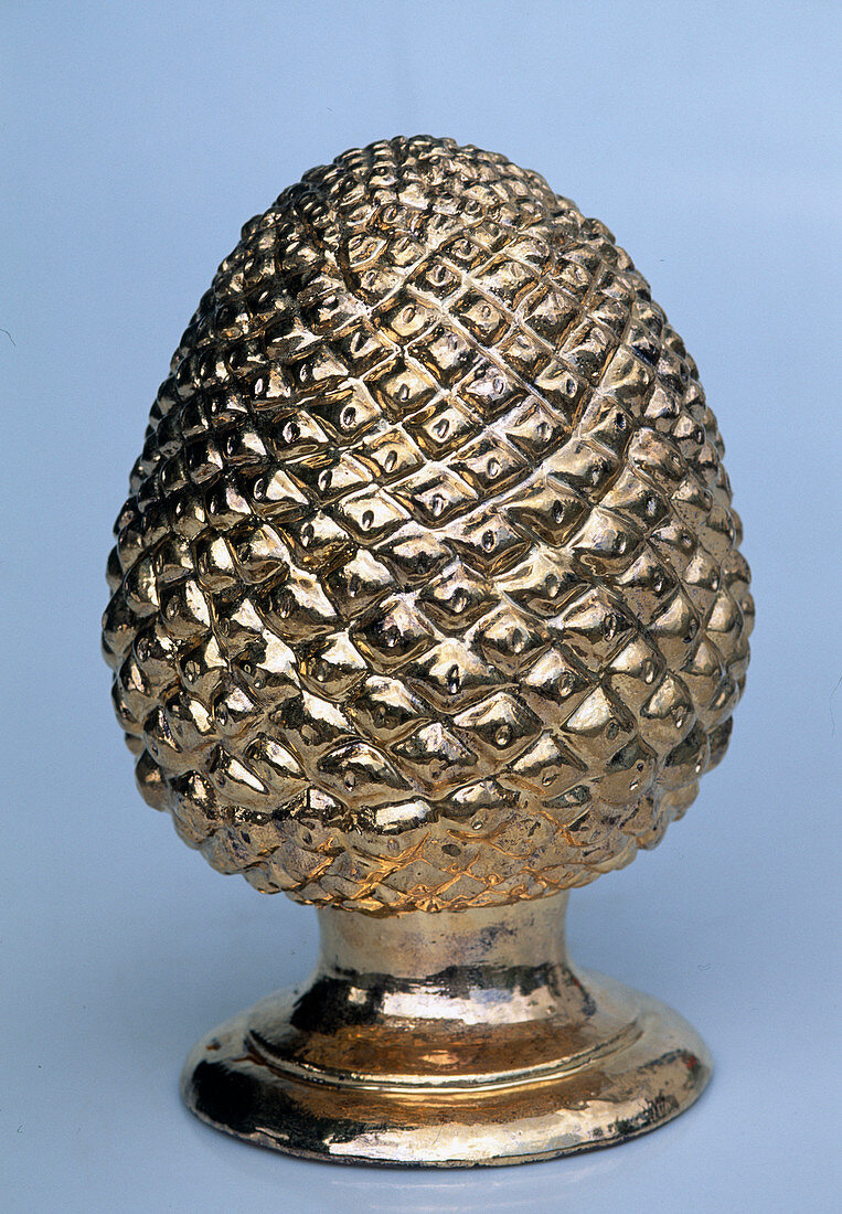 Cones covered with gold leaf