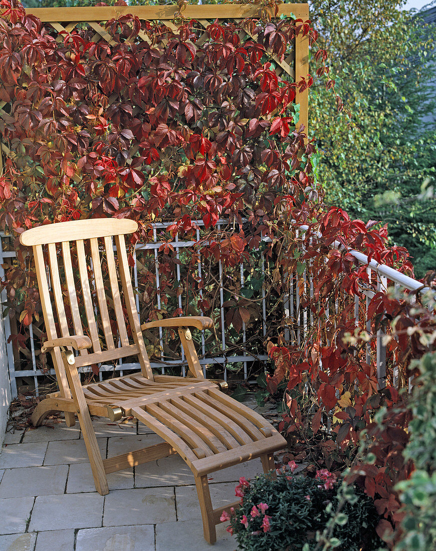 Deck chair on balcony