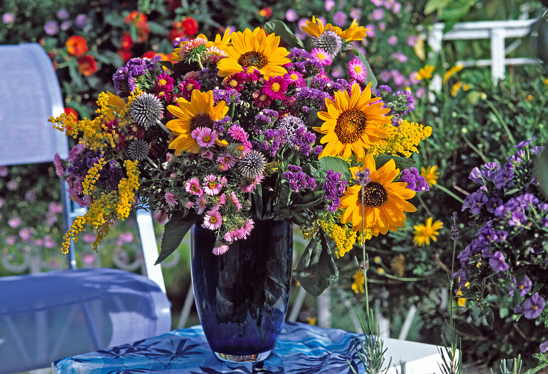 Purple-yellow late summer bouquet