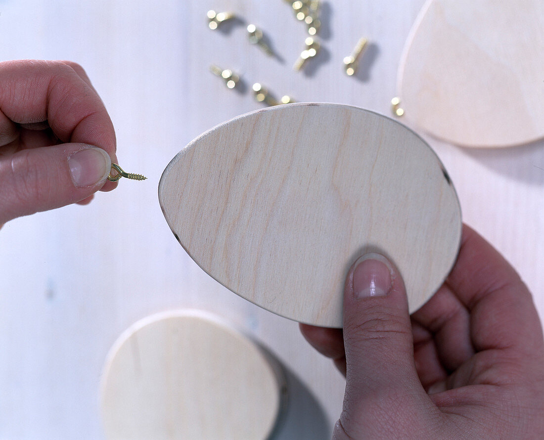 Easter eggs homemade of wood