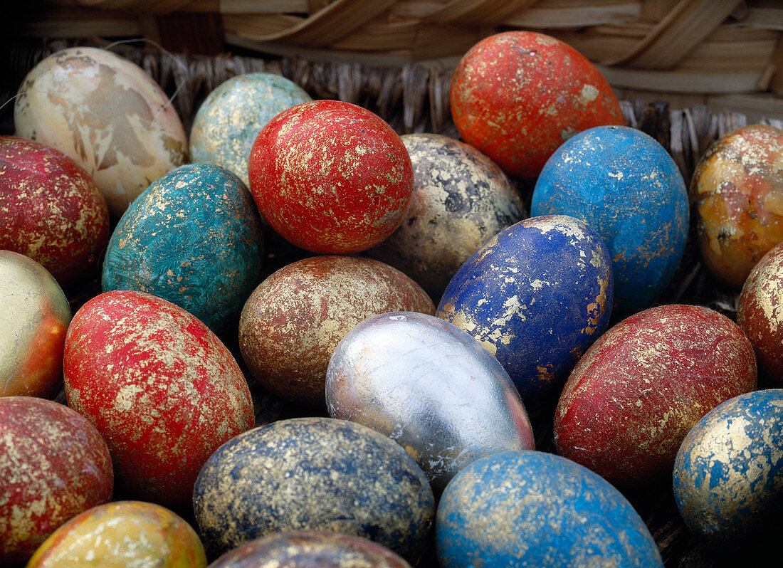 Easter eggs marbled