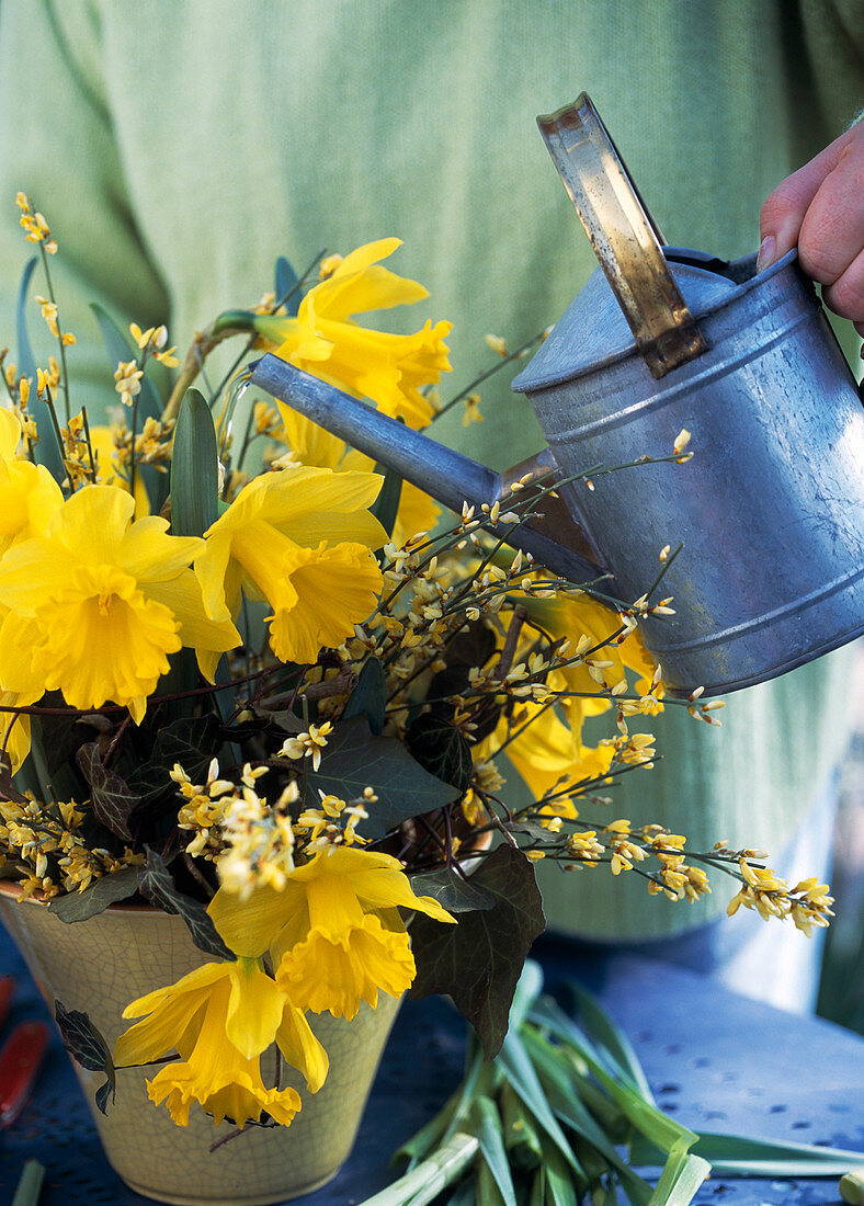 Spring bouquet tying