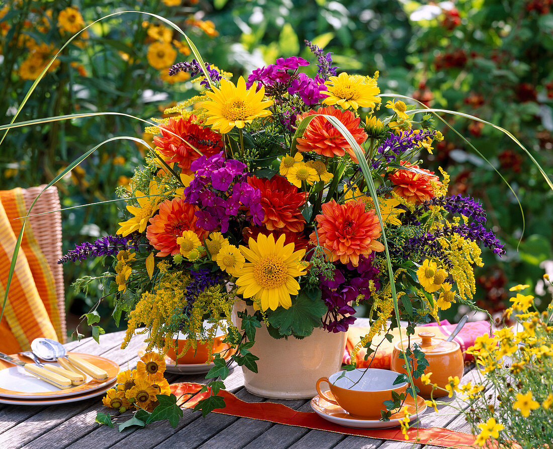 Dahlia / Dahlien, Helianthus / Sonnenblumen