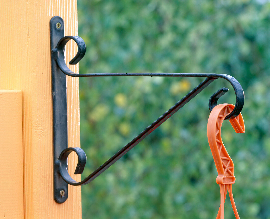 Wall holder for hanging baskets