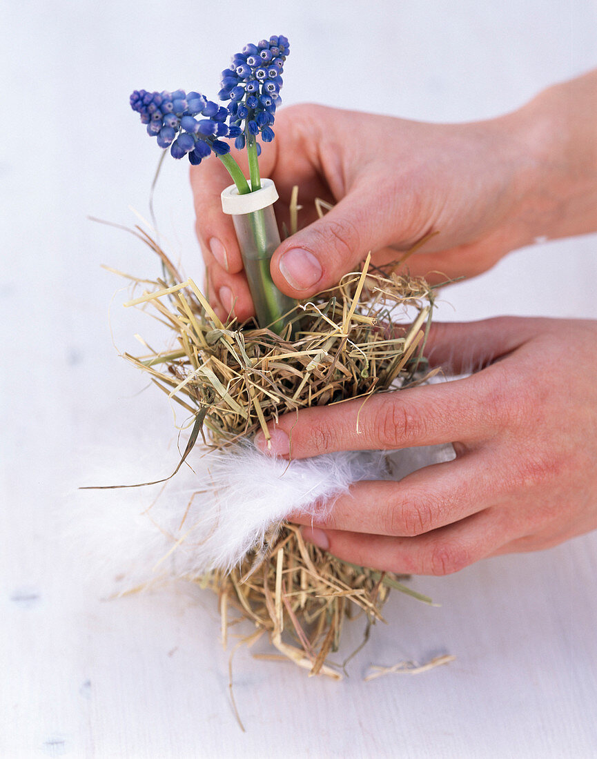 Flowers with hay cuff