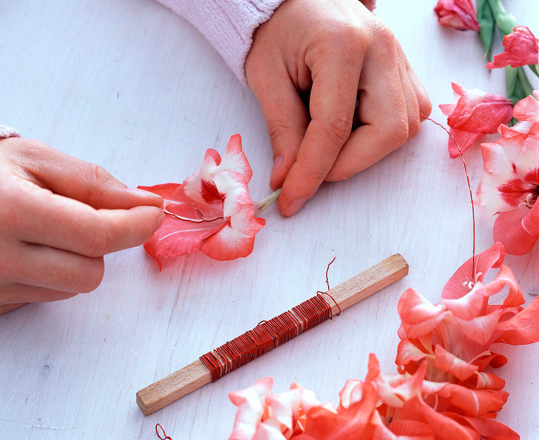 Gladiolus flower garland (1/2)