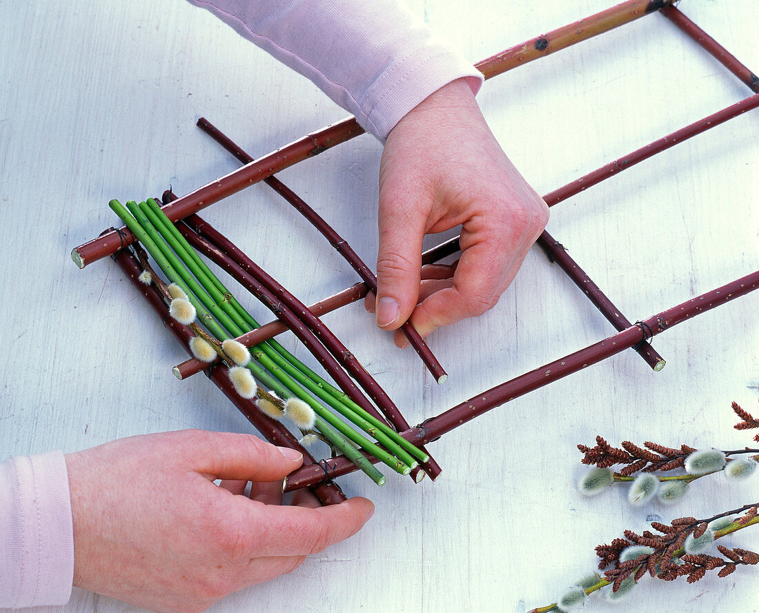 Decorative wickerwork from branches