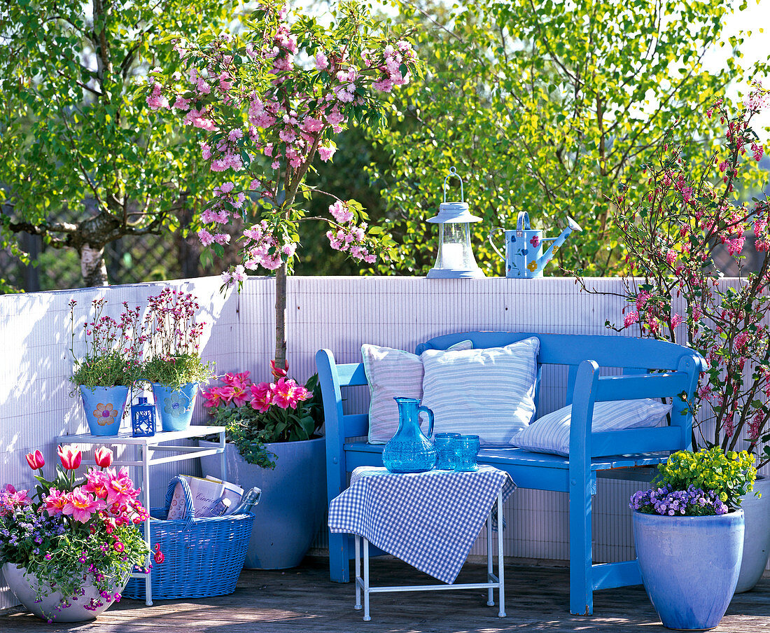 Before and after balcony in light blue