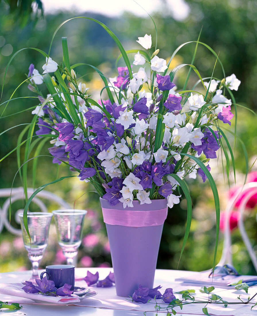 Bouquet made from Campanula persicifolia