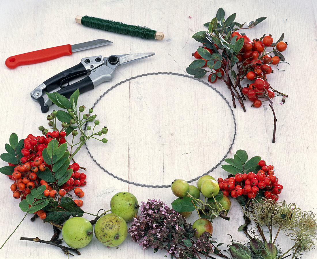 Apple and berry wreath