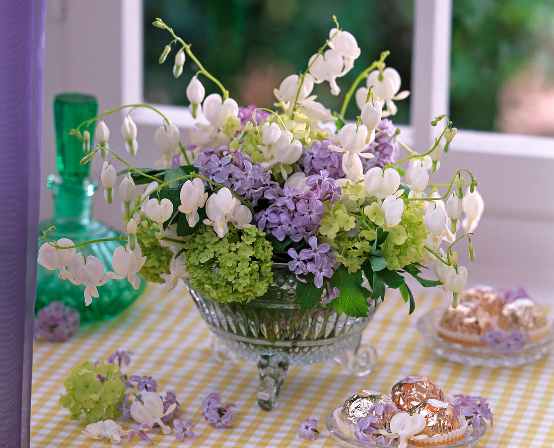 Dicentra (Watering Heart), Syringa (Lilac), Viburnum (Snowball)