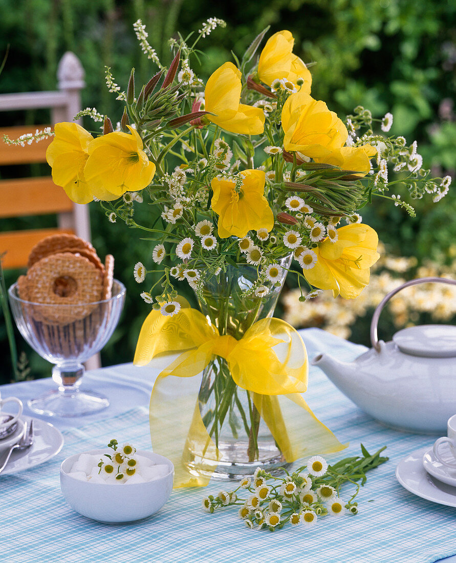 Bouquet of Oenothera, Melilotus, Erigeron