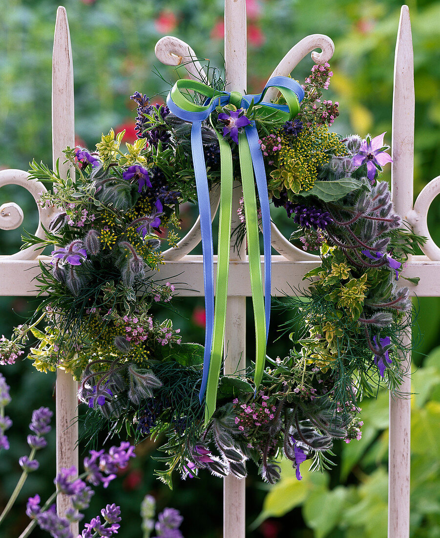 Colorful herbal wreath