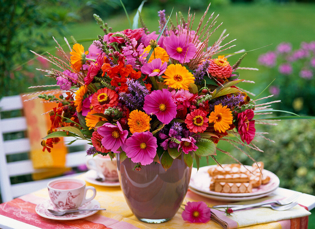 Bouquet of Cosmos, Agastache, Calendula