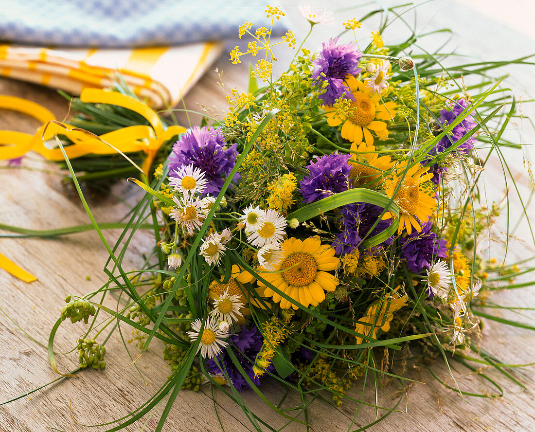 Bouquet of Anthemis, Centaurea, Erigeron