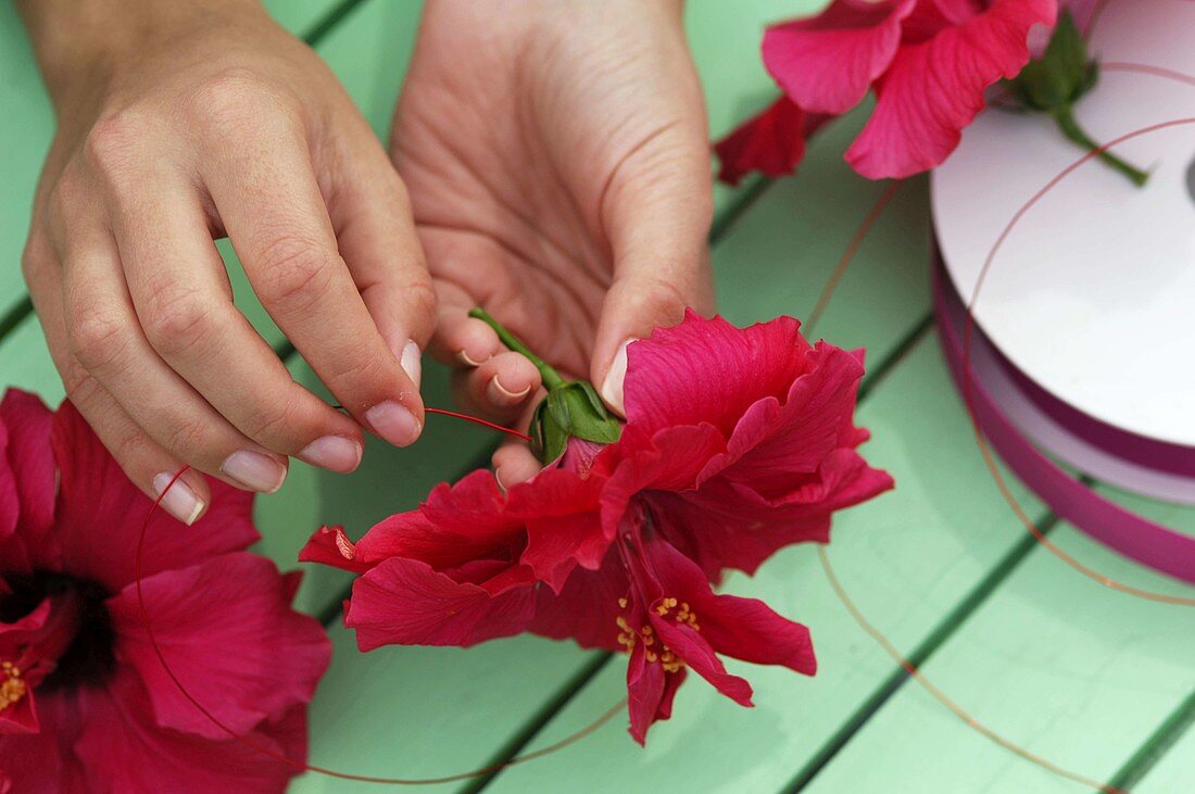 Necklace of hibiscus flowers