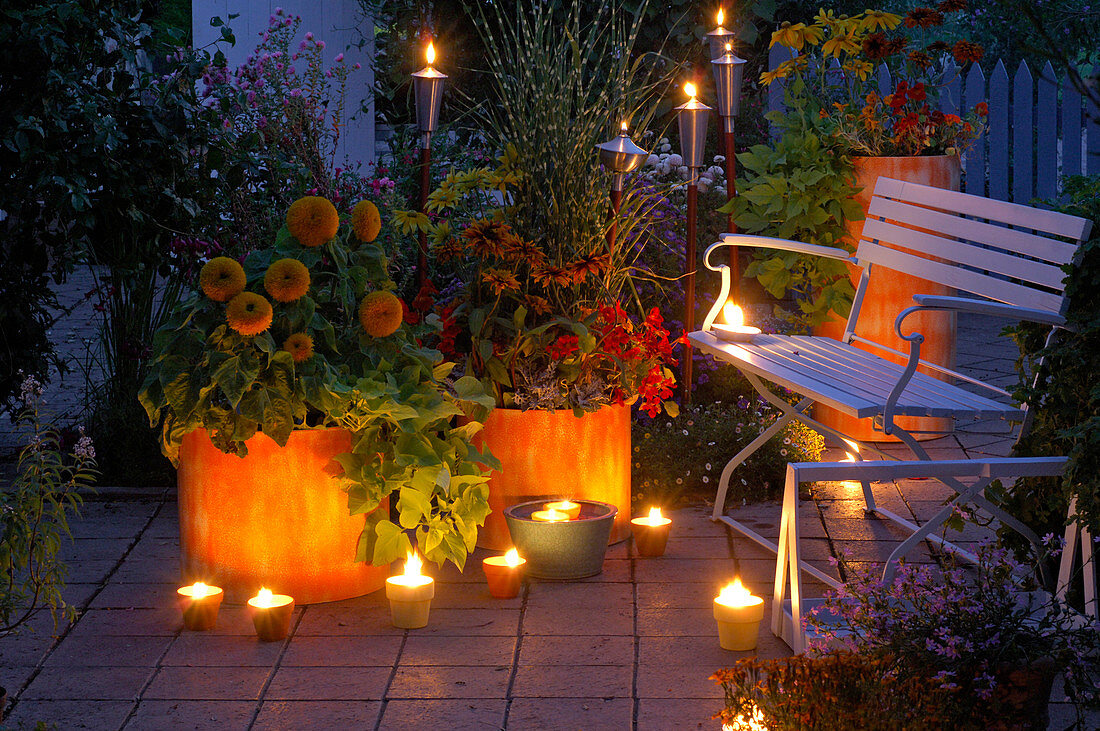 Terrace in the candlelight