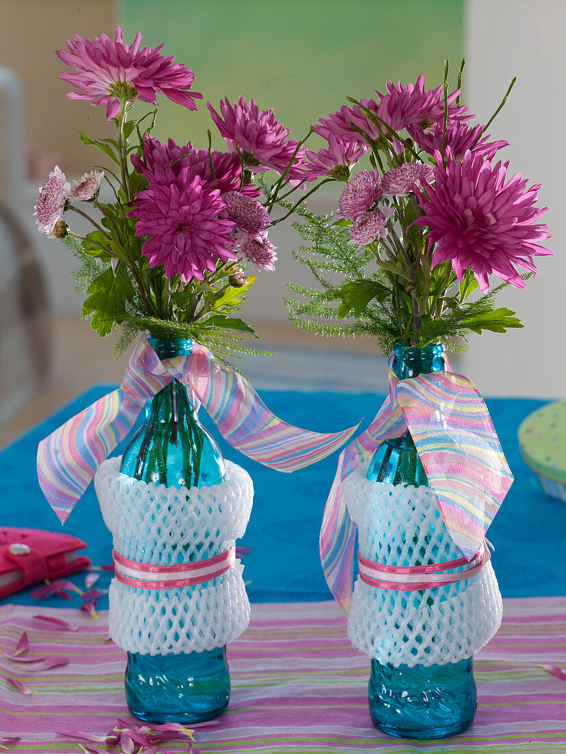 Chrysanthemum (Herbstchrysanthemen), Asparagus (Zierspargel)