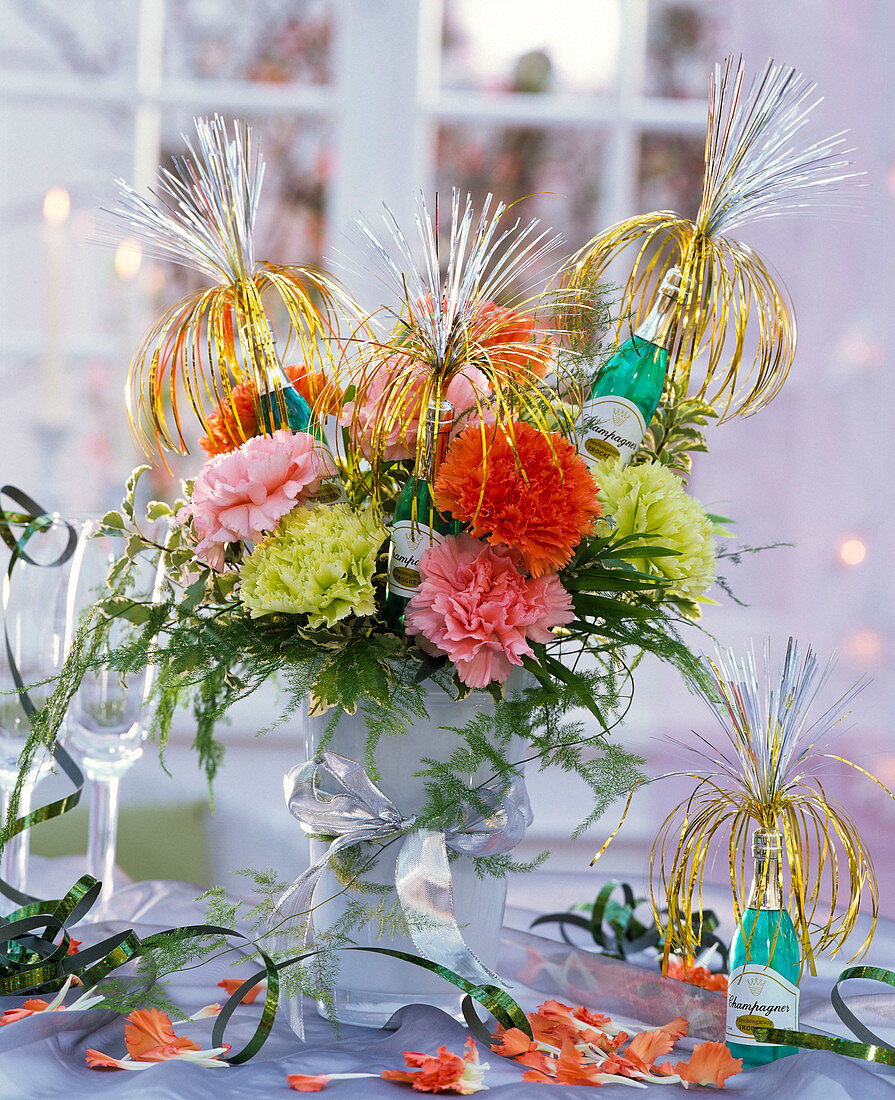 Bouquet of Dianthus, Asparagus, Pittosporum