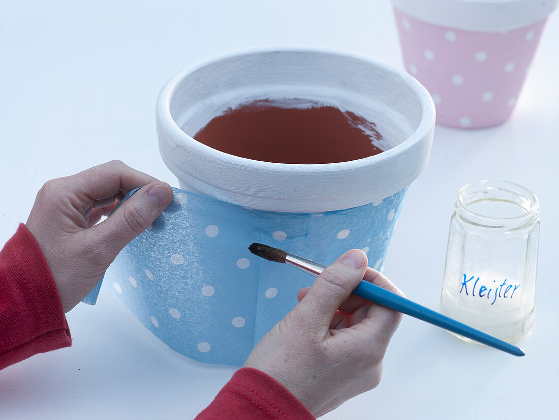 Planters with light blue dots - napkin (5/6)