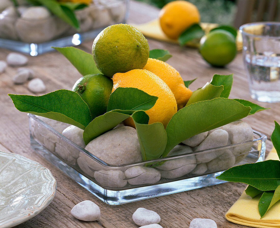 Table decoration with lemons