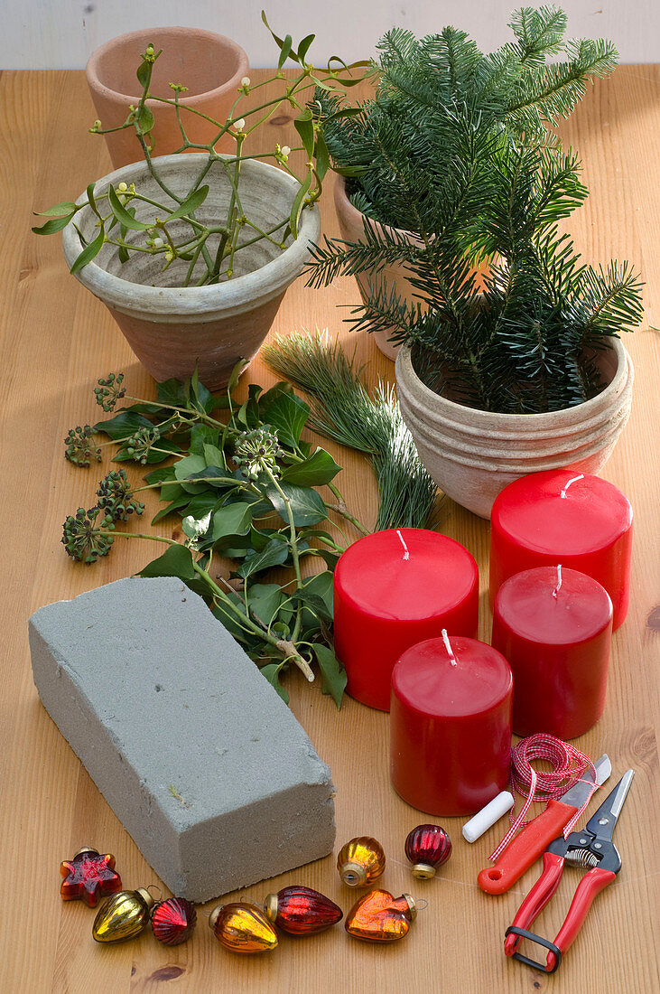 Advent wreath made from single pots (1/5)