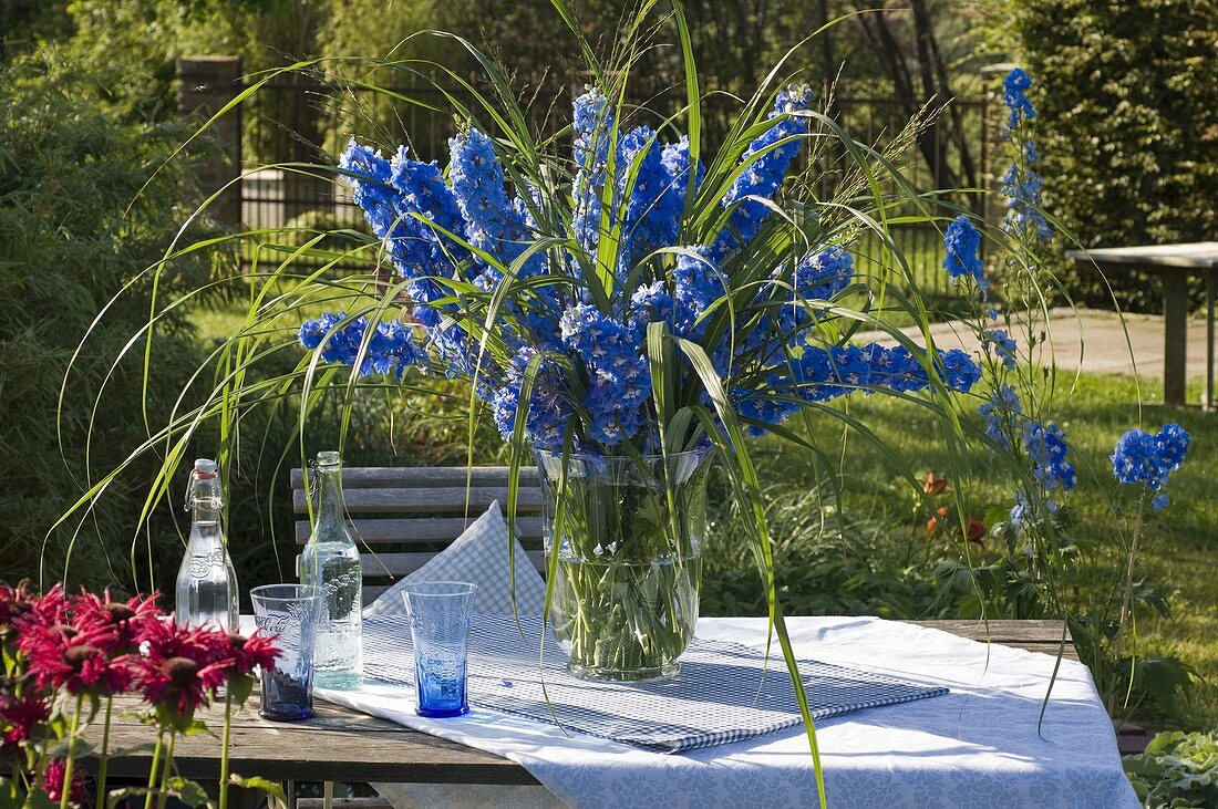 Lush bouquet of Delphinium elatum 'Magic Fountain'