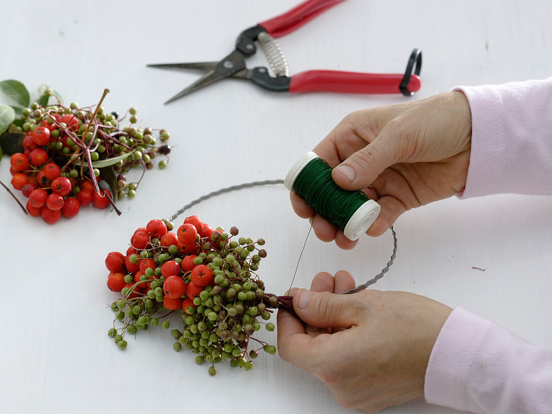 Wreath made of rowanberries and elderberry