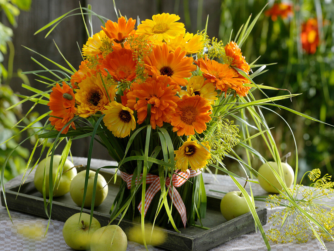 Bouquet in grass cuff