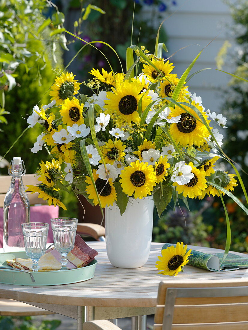 Yellow and white late summer bouquet