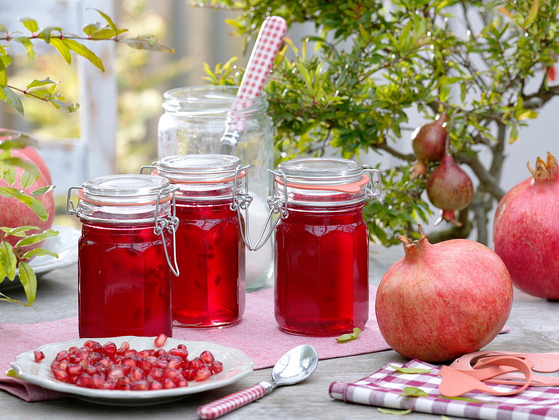Homemade jelly from pomegranates