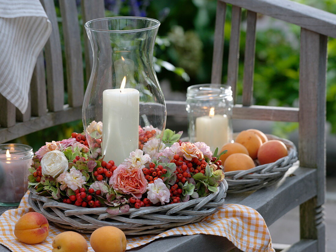 Lantern in a late summer wreath