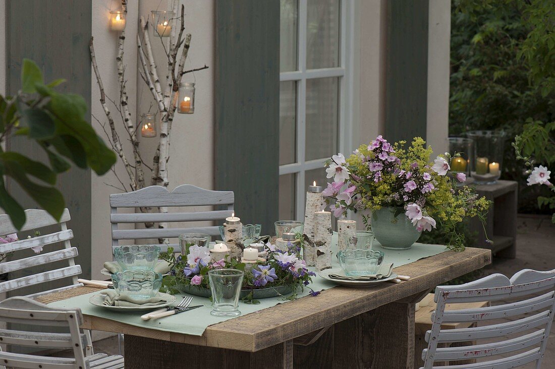 Romantic summer evening terrace