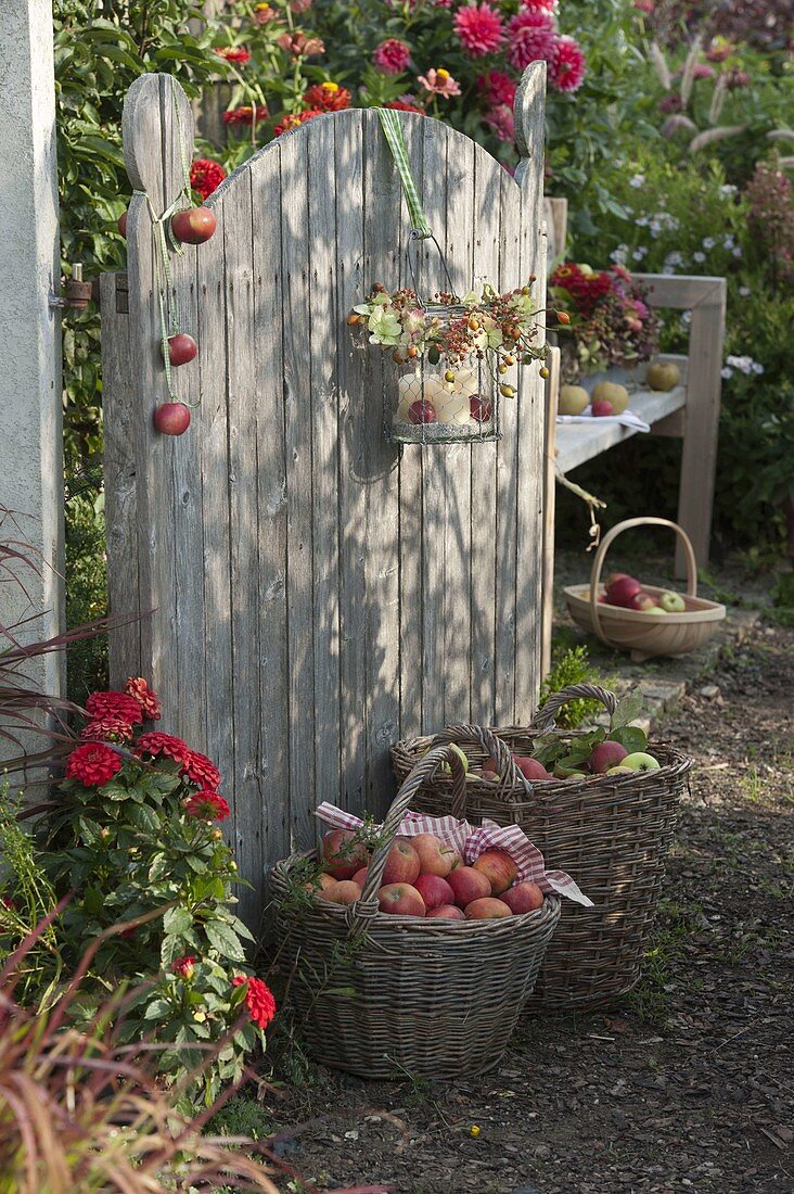 Open gate into the cottage garden