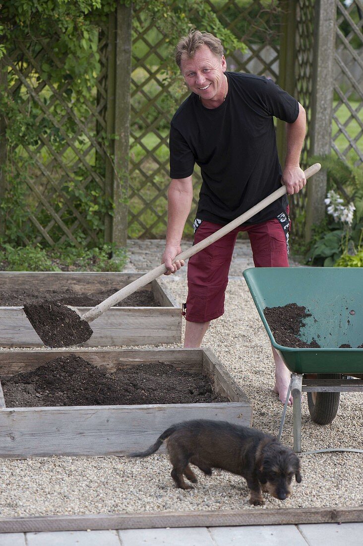 Building Square Garden beds on concrete pavers