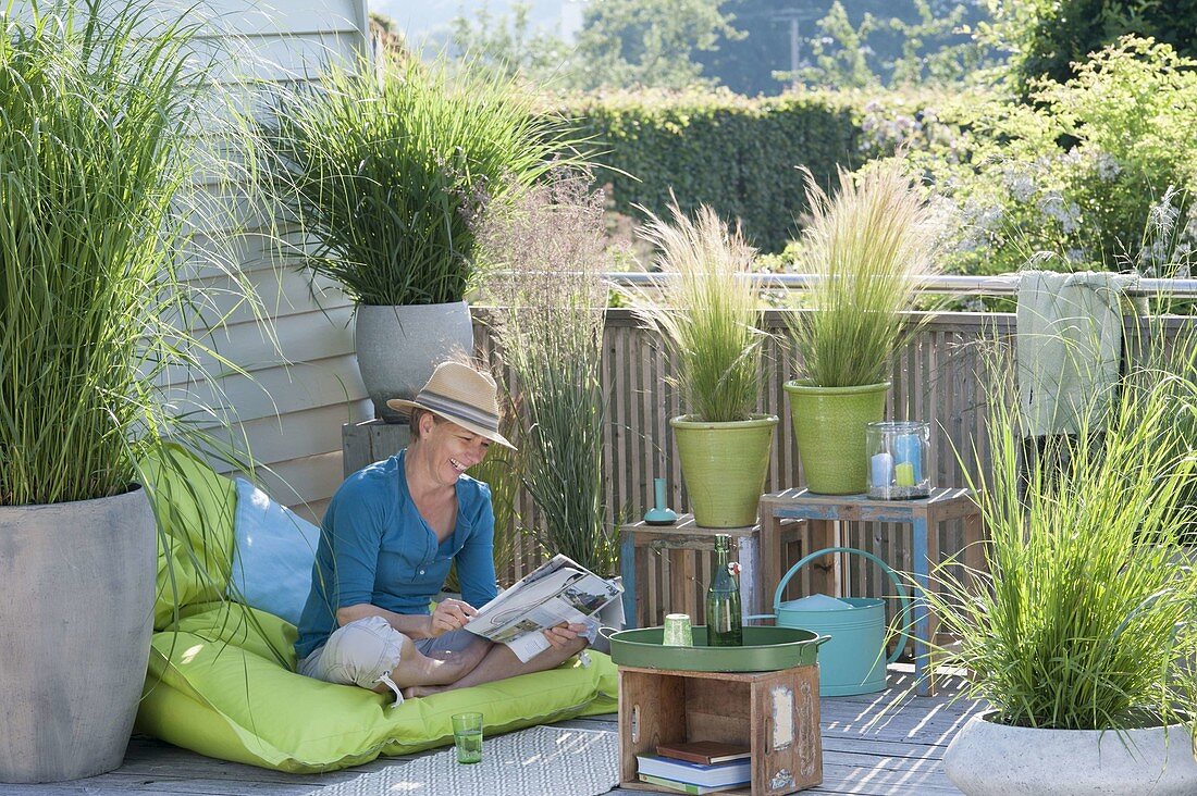 Grass balcony to relax