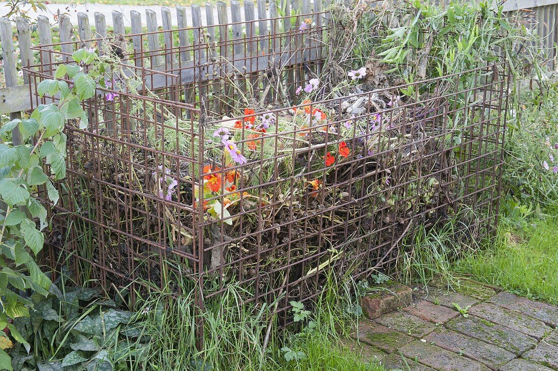 Building composting from structural steel mesh