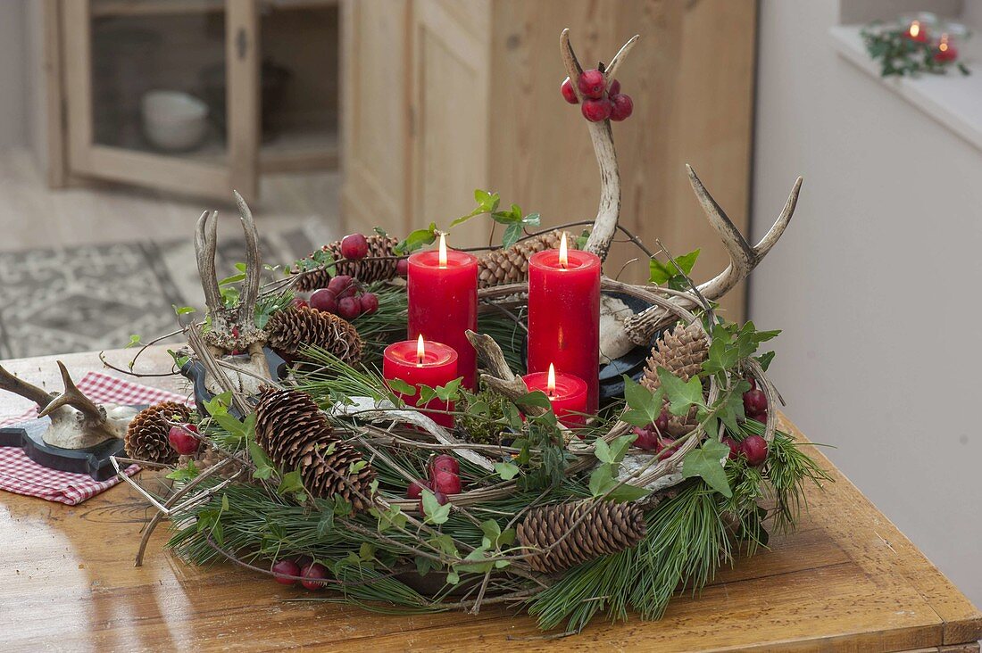 Advent wreath in the forest look