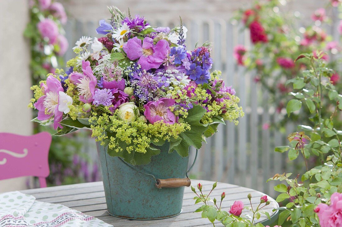 Early summer bouquet across the perennial garden