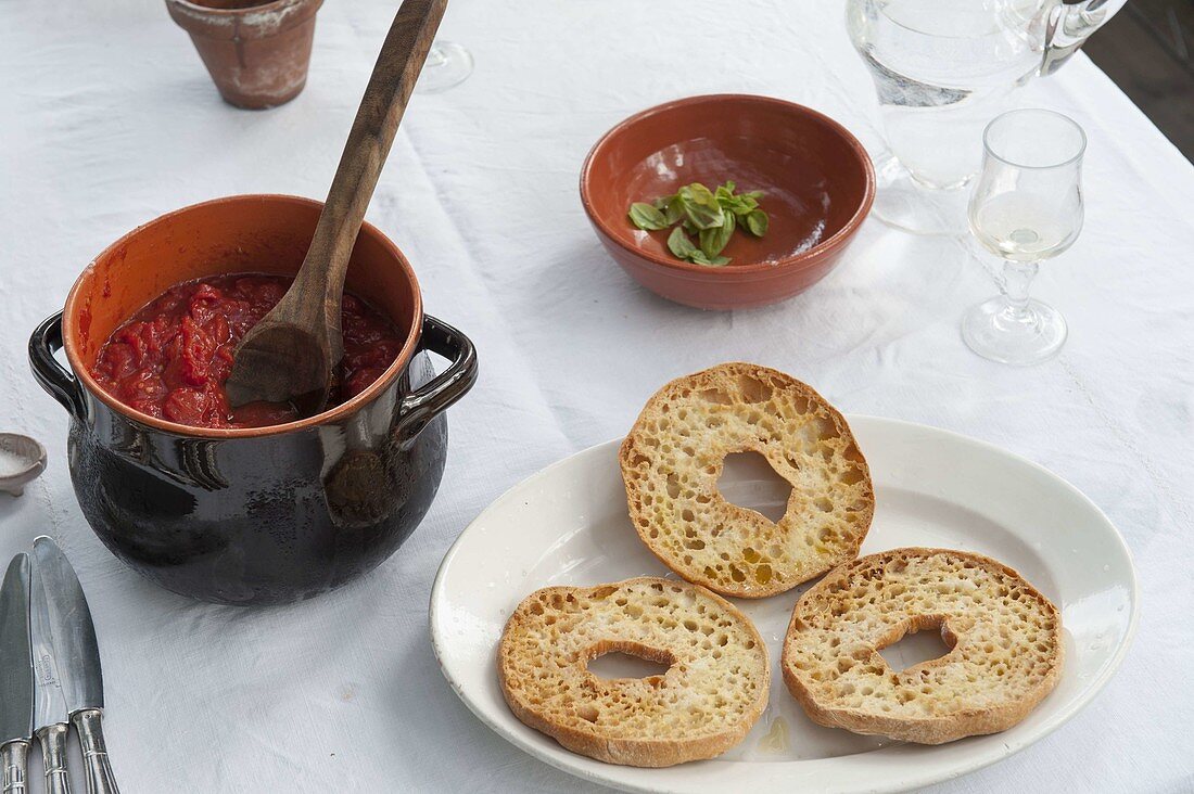 Bruschetta with tomatoes as a starter