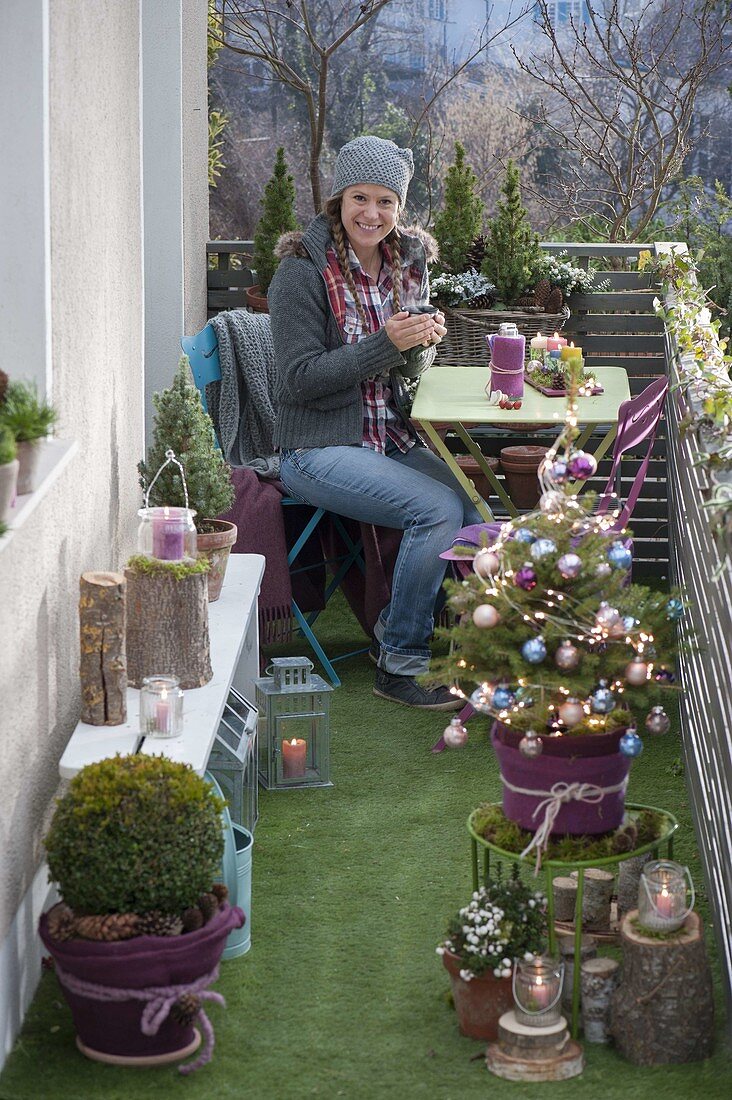 Balkon durch die Jahreszeiten