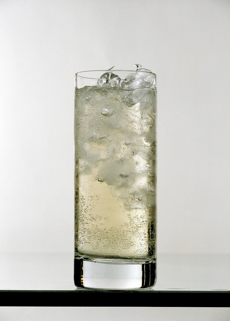 A Glass of Champagne with Crushed Ice