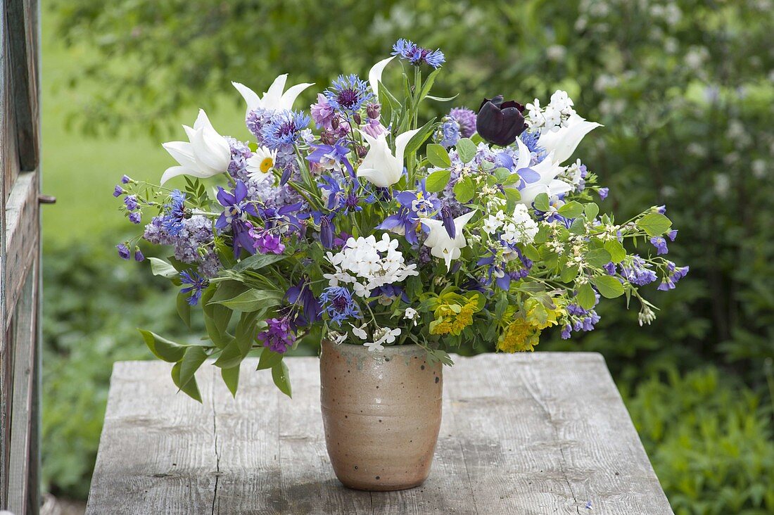 Spring Bouquet 'Through the Garden' Tulipa, Aquilegia