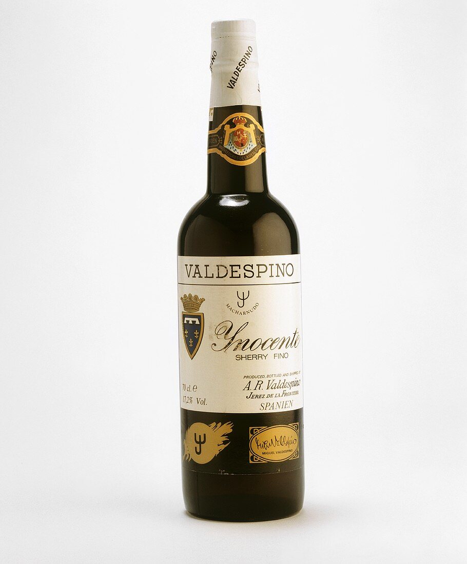 Bottle of Valdespino "Innocente" sherry from Jerez, Spain