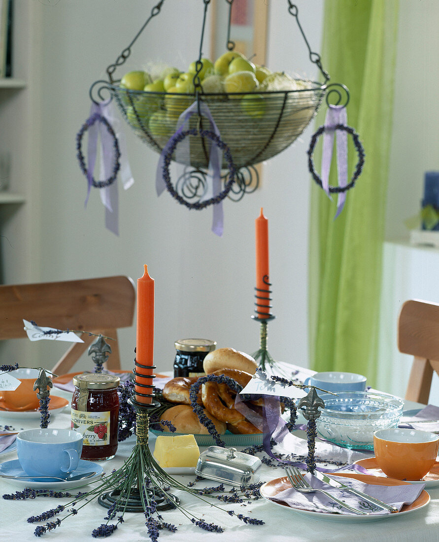 Table decoration with lavender